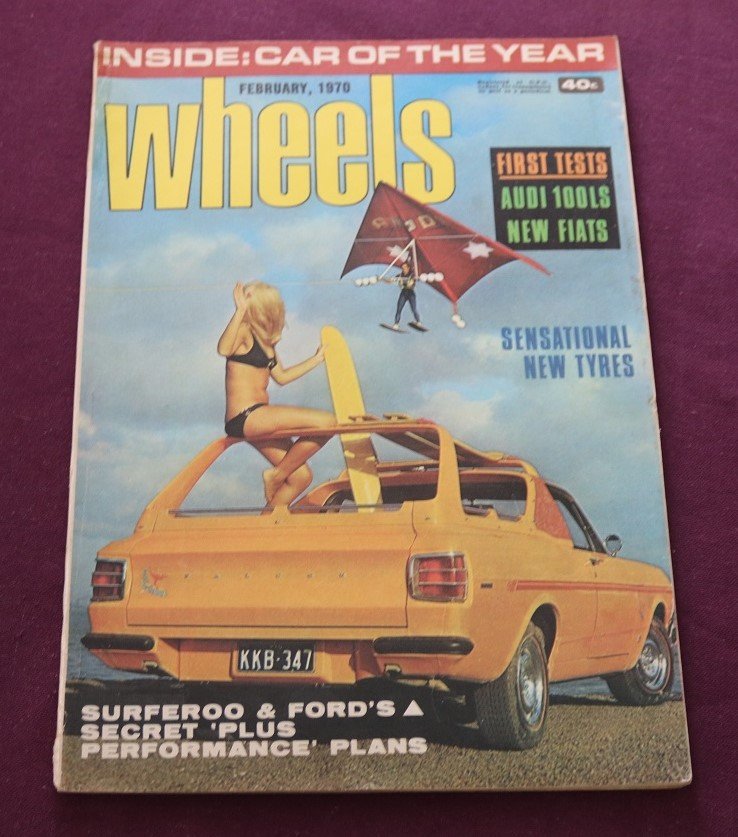 Wheels magazine with Ford Surferoo on the cover